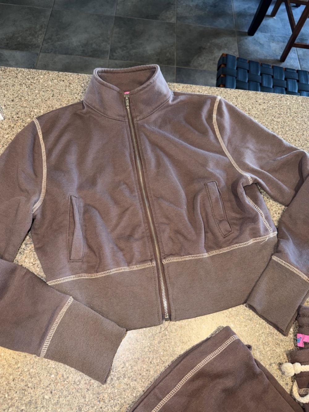 Edikted Zip-Up Jacket and Drawstring Sweatpants Set - Picture 2 of 3